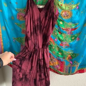 Burgundy tie-dyed romper